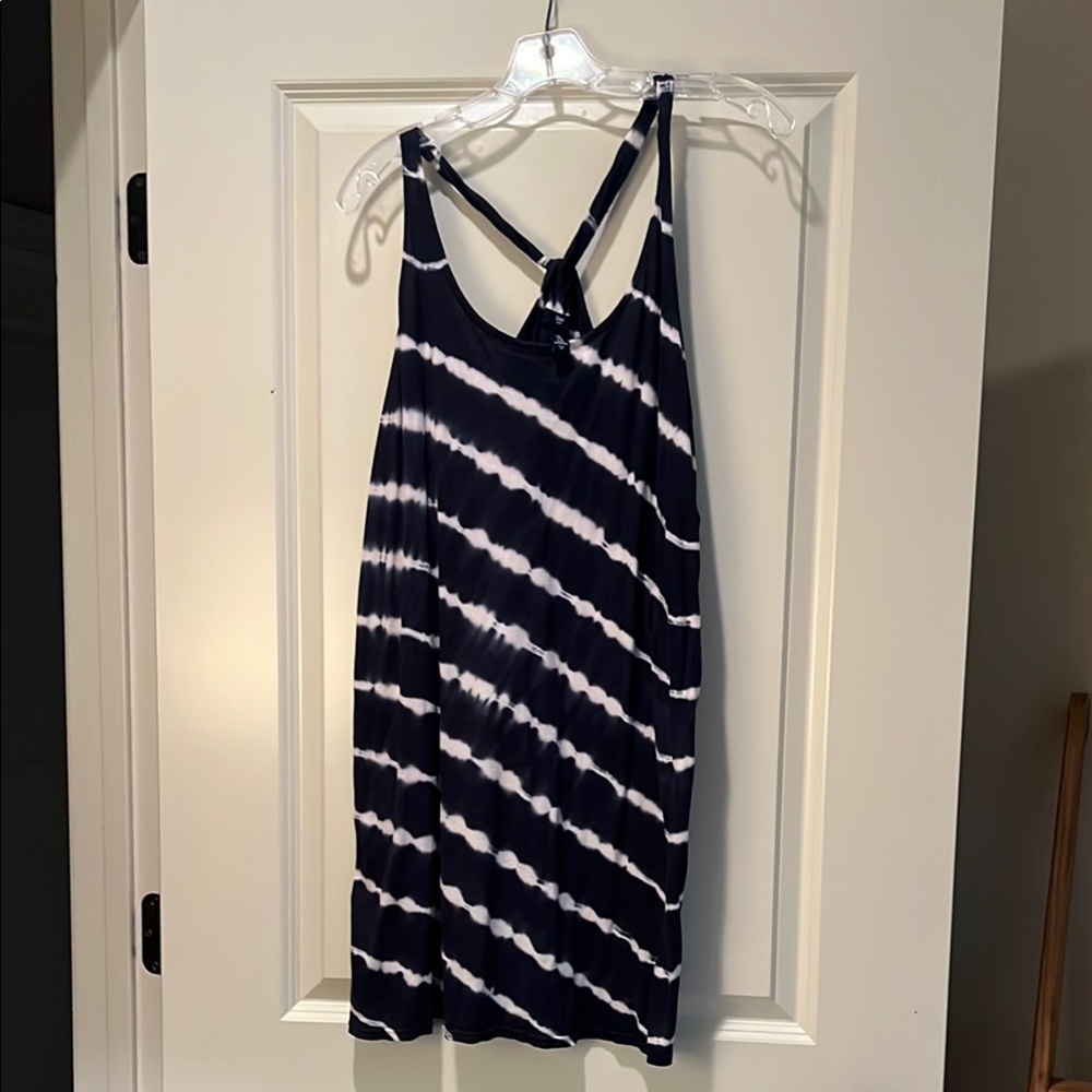 GAP Navy and White Tie-Dye Sun Dress